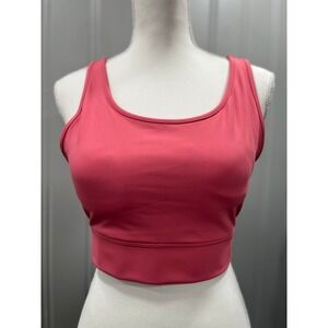 ZENANA Coral Pink Racerback V-Neck Cropped Sports Bra 1X Workout Athleisure